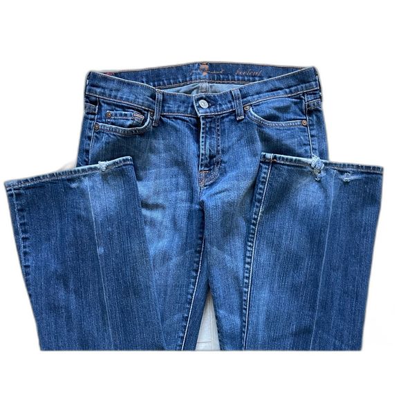 Women's 7 For All Mankind Bootcut Medium Wash Blue Jeans Size 29 - Picture 5 of 12